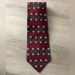 Old Street Brand Men’s 100% Silk Neck Tie, Red/Blue